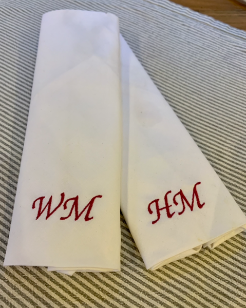 Personalised Monogrammed Cotton Napkins